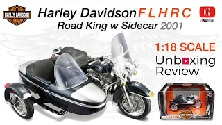 Unboxing 2001 Harley Davidson FLHRC Road King w side car 1/18 scale motorcycle by Maisto -Dnation