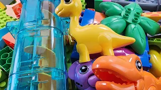 Satisfying DINOSAUR 🦖Marble Run ASMR Piano Race Track and Cute Zoo Animals | Build Video for Family