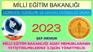 2023/MEB/GYUD SINAVINA HAZIRLIK KİTABI / MEB ADAY MEMURLARININ YETİŞTİRİLMELERİNE İLİŞKİN YÖNETMELİK