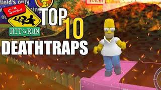 TOP 10 DEATHTRAPS in The Simpsons Hit and Run