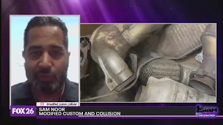 Installing protective covers to prevent catalytic converter thefts