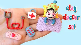 DIY How to Make Polymer Clay Miniature doctor Set | Easy tutorial Mini Medical Kit | #claybobo