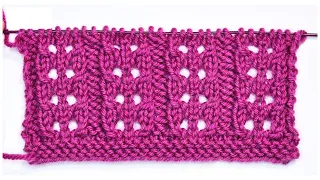 EASY LACE Knitting Stitch Pattern [Simple 4-Row Repeat]