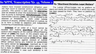 80 WPM, Transcription No  44, Legal, Volume 2, With ouline & Text