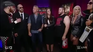 The Miz, Kevin Owens, and Cesaro complain to Stephanie and Shane McMahon