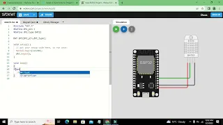 simulation of esp32 with dht22 | simulation of esp32 based temperature sensor circuit