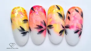 Summer milky nail art with marble and glitter 😍. Summer nail design