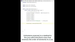 Java Program to Reverse an ArrayList - Java Collections | Java Interview Questions and Answers