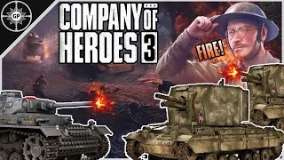 British Heavy Artillery Smashes the DAK | 4v4 | Company of Heroes 3 Technical Test