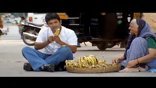 Hungry Puneeth Rajkumar Eats Banana on Street | Best Scene | Arasu Kannada Movie