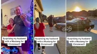 BEST CHRISTMAS SURPRISE - Husband gets surprise of his life with new Mustang for Christmas