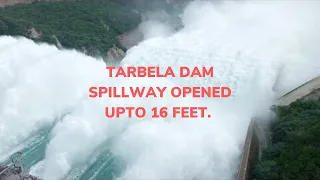 Operating A/S of tarbela dam on 16’ due to flood. 26 august 2022.