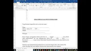 Tutorial Membuat Surat Pengunduran Diri Dari Jabatan Sebagai Ketua RT