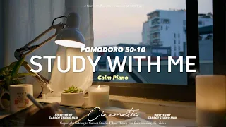 2-HOUR STUDY WITH ME / calm piano 🎹 / My room at Sunset / Pomodoro 50-10 / EP 4