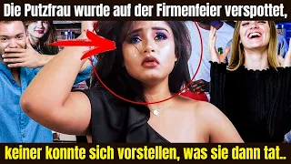 Die Putzfrau wurde auf der Firmenfeier verspottet, keiner konnte sich vorstellen, was sie dann tat..