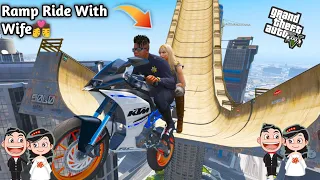 GTA5: Franklin Doing Bike Ramp Challenge With Kiara 👩‍❤️‍💋‍👨Shinchan Want His Girlfriend🥹Ps Gamester