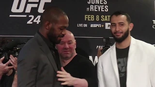 UFC 247 Main Card Media Day Staredowns Jon Jones vs  Dominick Reyes