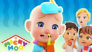 The Sick Song | Baby gets a Boo Boo Nursery Rhyme for Kids