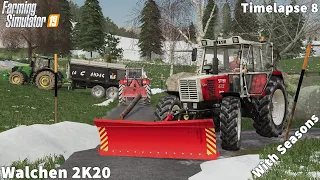 Plowing Snow & Cleaning Roads, Making Wood Chips │Walchen 2K20 With Seasons│FS 19│Timelapse#8