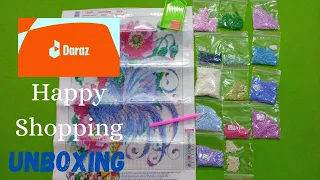 Diamond Painting kit,Paint With Diamond Craft,Diamond Art kit Daraz Online Shopping,Daraz Unboxing