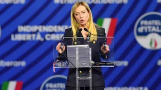 GIORGIA MELONI CHIUDE LA CONFERENZA PROGRAMMATICA DI FRATELLI D'ITALIA A MILANO