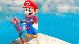 GTA 5 Spiderman vs Mario Epic Ragdolls Ep.9 (Euphoria Physics)