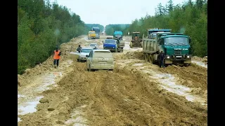 Бездорожье на трассе.  Как доехать и не сломать грузовик.