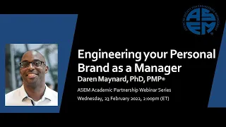 Engineering your Personal Brand as a Manager| Daren Maynard PhD, PMP®. Solid Support.