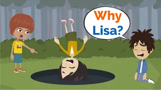 Lisa Jumps into THE HOLE and then... | Basic English conversation | Learn English | Like English