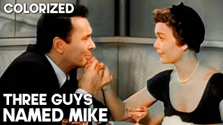 Three Guys Named Mike | COLORIZED | Jane Wyman | Classic Romantic Film
