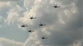 Mi-28 Golden Eagles Беркуты Russian Air Force 100th Anniversary Air Show 2012