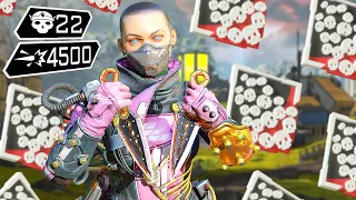 INCREDIBLE WRAITH 22 KILLS & 4500 DAMAGE (Apex Legends Gameplay)