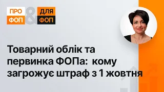 Товарний облік та первинка ФОПа:  кому загрожує штраф з 1 жовтня | 13.10.2023