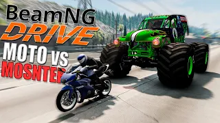 Monster Truck Contra Moto no Beamng Drive com Mods