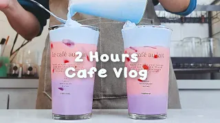 🔥지치고 힘들 땐 음료 ASMR로 힐링해요/주중의 여유로움/2시간 모음💐2 Hours Vlog/Cafe Vlog/ASMR/Tasty Coffee#410