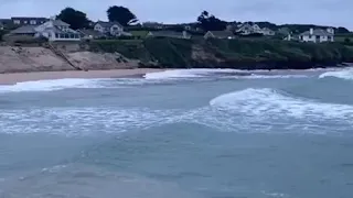 Harlyn Bay surfing.