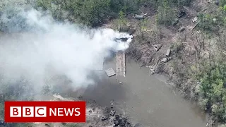 Russian battalion loses armoured vehicles in failed river crossing - BBC News