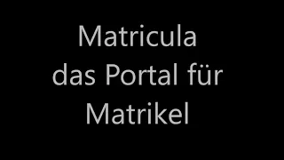 Matricula - das Portal für Matrikel