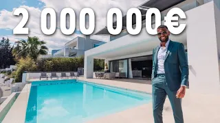 Viewing a modern €2,000,000 villa in Marbella, Spain