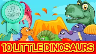 10 Little Dinosaurs (Ten Little Dinosaurs) | Nursery Rhymes | Super Simple Songs | 10 Dinosaurs song