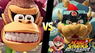 Mario Strikers Battle League Team Donkey Kong vs Team Bowser in Jungle Retreat Magicians