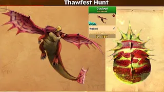 THAWFEST HUNT DRAGON  GUSLOUT MAX LEVEL 180 TITAN MODE - Dragons: Rise of Berk