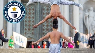 Most stairs climbed while balancing a person on the head - Guinness World Records