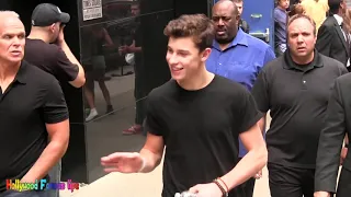 Shawn Mendes with fans at Good Morning America in NYC Hollywood Famous People