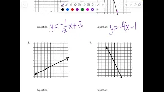 Writing an Equation from a Graph in Slope Intercept Form