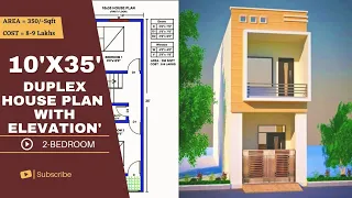 10x35 Duplex House Plan II 10x35 Gharka Naksha || 350 Sqft House Plan II Home Design Decore