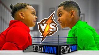 DJ & KYRIE BATTLE IN WWE MATCH UP!! LET THE BEST BROTHER WIN | The Prince Family Clubhouse