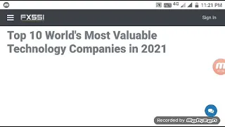 Top Ten World's most valuable companies in the world in 2021.