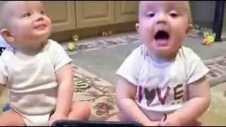 Twins mimic Daddy's Sneeze
