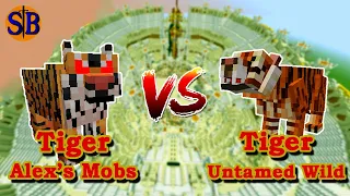 Alex's mobs Tiger vs Untamed Wild Tiger | Minecraft Mob Battle